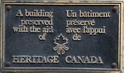 The plaque at Heritage Winnipeg