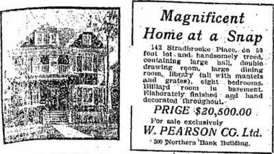Home for Sale - 142 Stradbrook Place, which is now 606 Stradbrook Avenue.