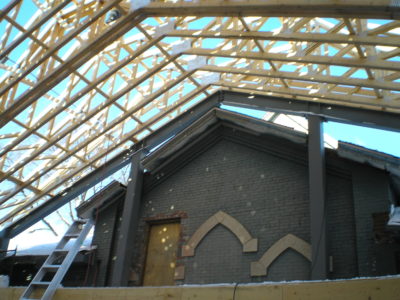 New construction of the new roof of the WECC