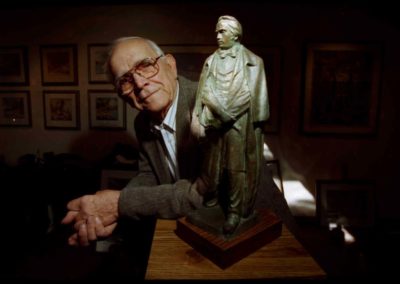 Leo Mol with one of his sculptures